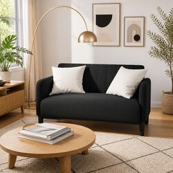 Elevate Your Space with a Chic Black Velvet Loveseat
