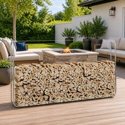 Firewood Rack Log Storage Holder Galvanised Steel Elevated Design Large Capacity