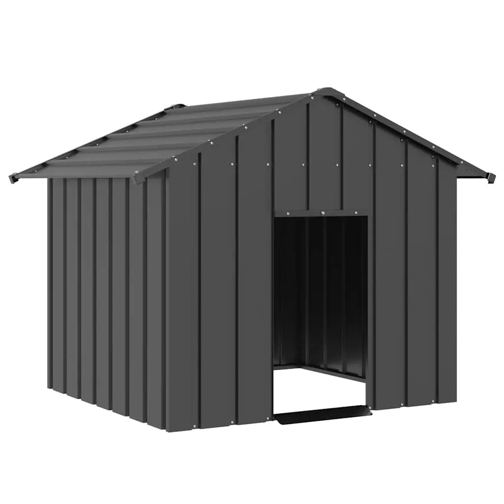 Dog House 131 x 101 x 102 cm Galvanised Steel Outdoor Shelter with Roof