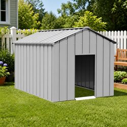 Grey Galvanised Steel Dog House: Comfort for Your Puppy