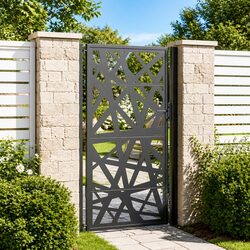 Elegant Outdoor Entrance Garden Gate 100x175 cm in Black