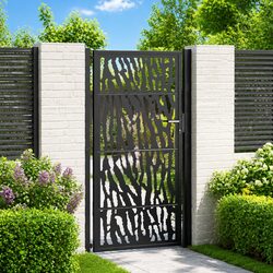 Elevate Your Outdoor Space with Black Steel Garden Gate, 100x175 cm