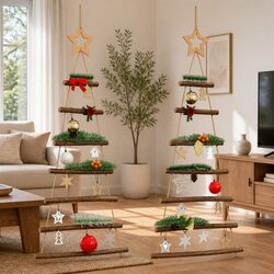 Enhance Your Space with Rustic Christmas Tree Decorations 2pcs
