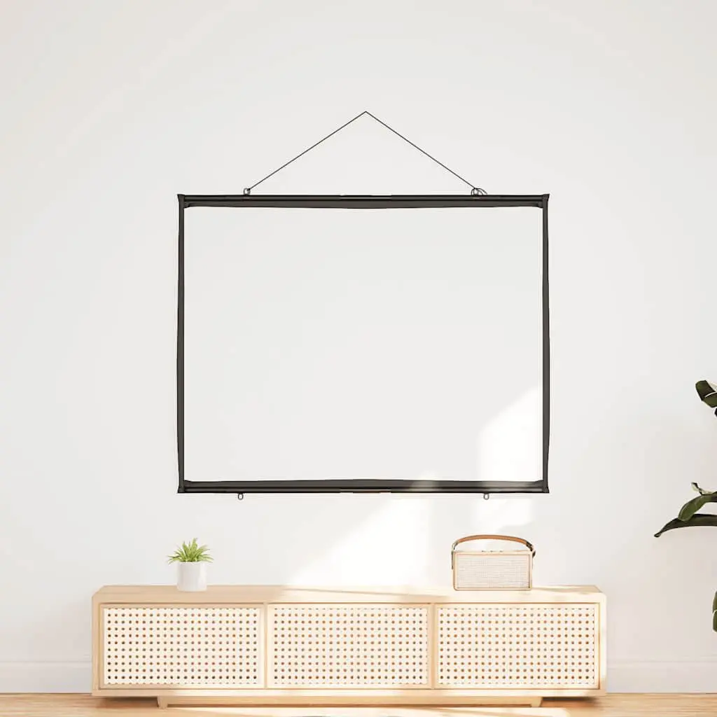 Projection Screen Wall-Hanging 50 Inch 4:3 Aspect Ratio Matte Display Home