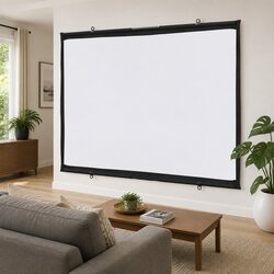 Projection Screen Wall-Hanging 60 Inch 4:3 Matte White Home Theater Classroom