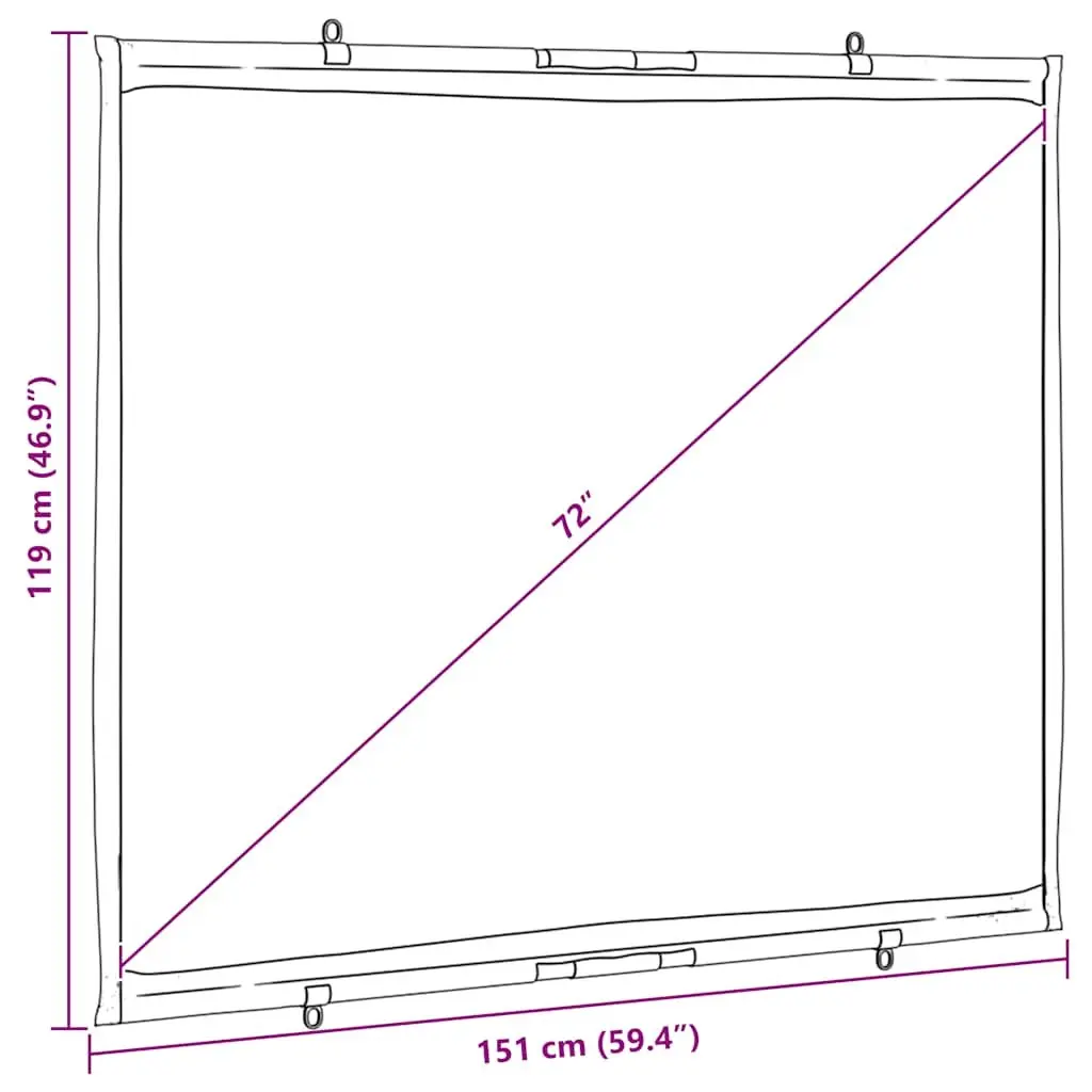 Projection Screen Wall-Hanging 72 Inch 4:3 Matte Home Theater Classroom