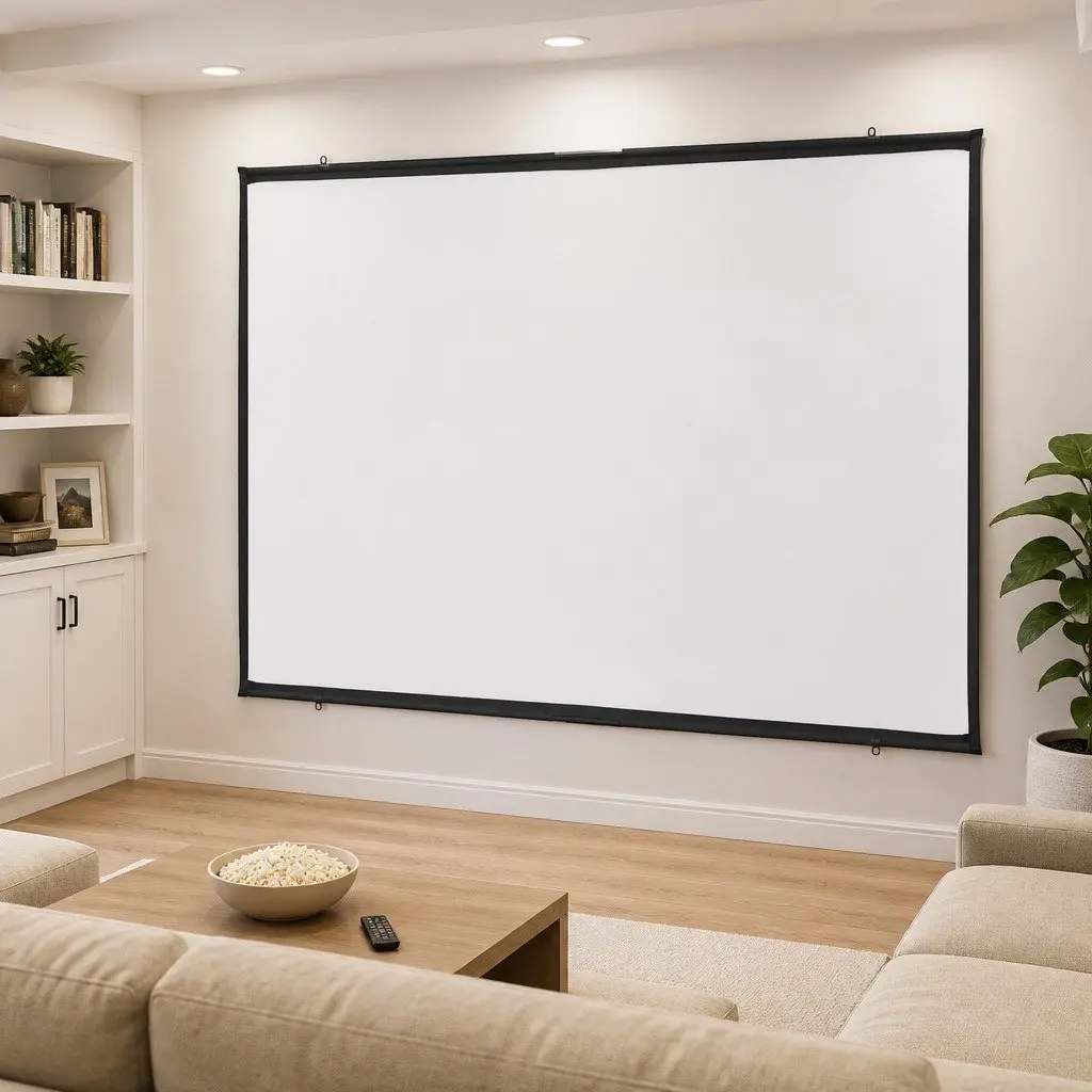 Projection Screen Wall-Hanging 84 Inch 4:3 Matte Home Theater Classroom Office