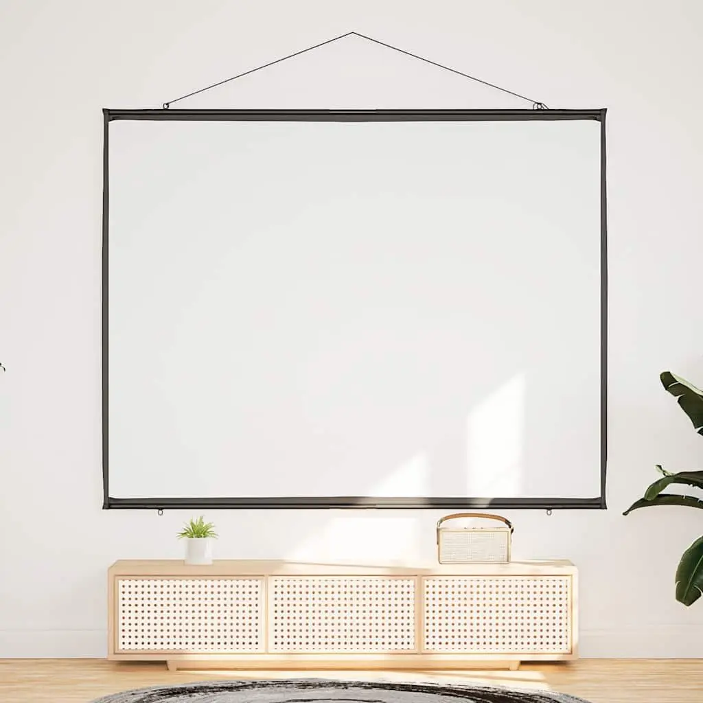 Projection Screen 90 Inch Wall-Hanging Matte Surface for Home Theater Classroom Presentations