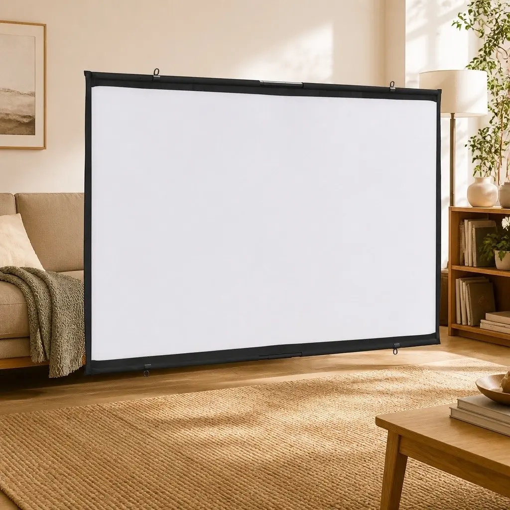 Projection Screen 72 Inch Wall-Hanging Matte for Home Theater Office Classroom