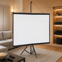 Projection Screen 72 Inch 4:3 Tripod Stand Portable Home Theater Office