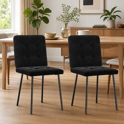 Enhance Your Space with Black Velvet Dining Chairs (Set of 2)