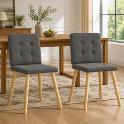 Elevate Your Space with Grey Fabric Dining Chairs Set of 2