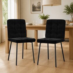 Stylish Black Velvet Chairs for a Cozy Dining Experience