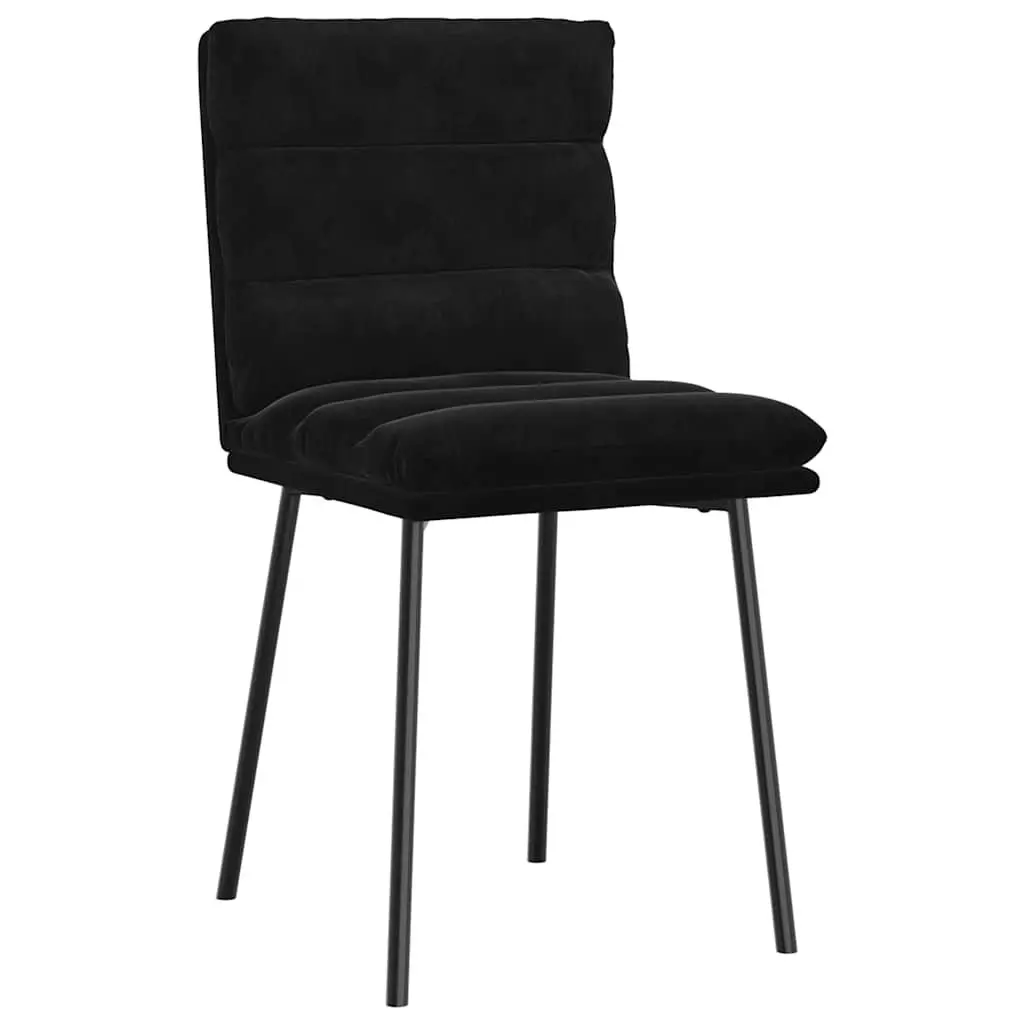 Dining Chairs 2 pcs Black Velvet Kitchen Room Seating Furniture Ergonomic Design