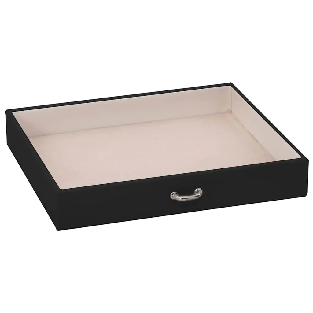 Jewellery Box 4-Layer Organiser with Mirror Lock Handle Black Storage Case
