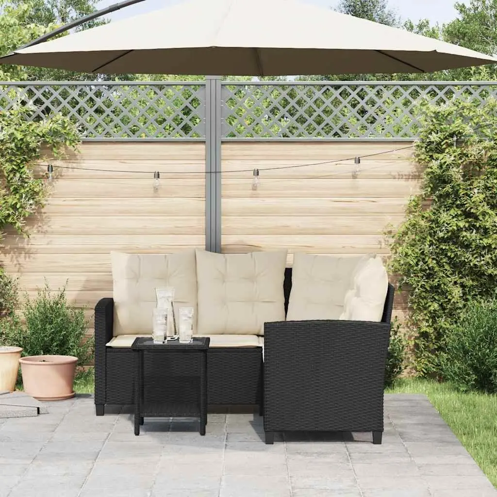 L-Shaped Garden Sofa Set with Coffee Table Cushions Outdoor Patio Furniture