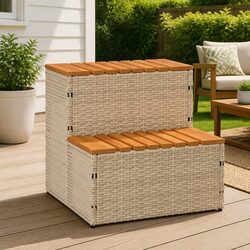 Stylish Beige Spa Step 50x50x50.5cm for Your Outdoor Oasis