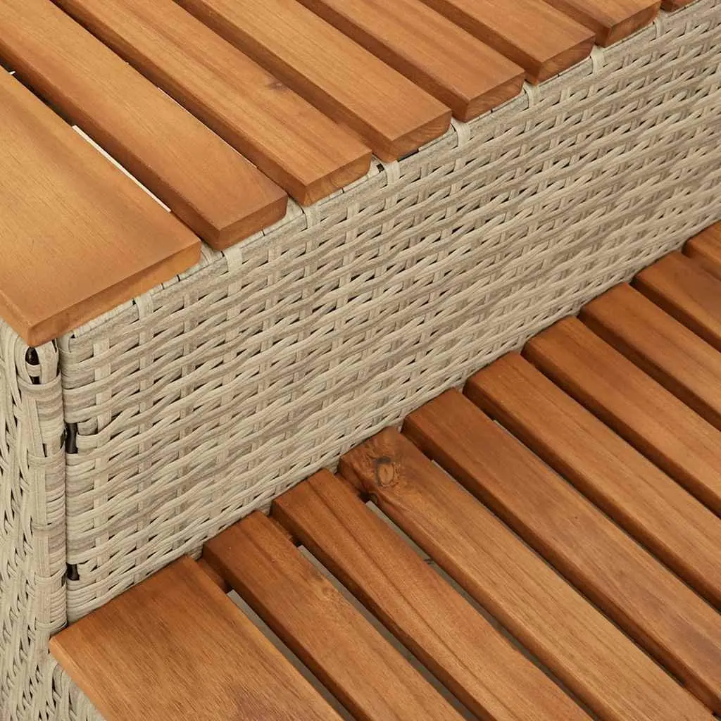 Hot Tub Step 100x50x50.5 cm Beige Poly Rattan Adjustable Feet Spa Pool Entry Stool