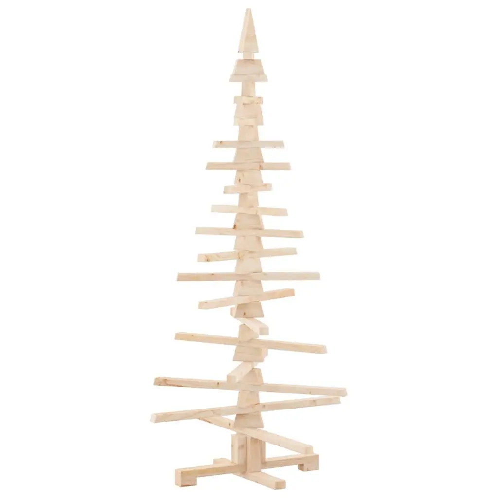 Wooden Christmas Tree Decoration 150cm Solid Pine Wood Rustic Holiday Home Decor