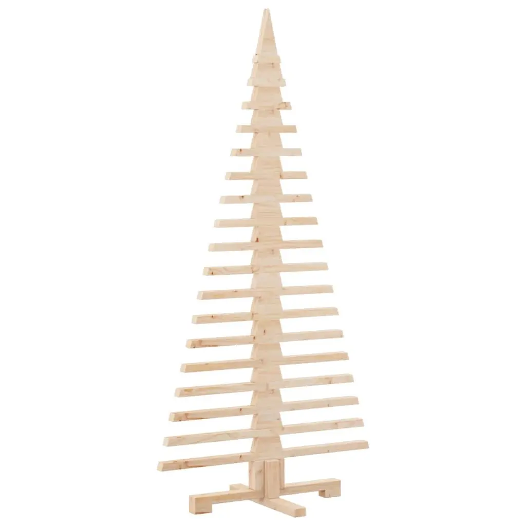 Wooden Christmas Tree Decoration 150cm Solid Pine Wood Rustic Holiday Home Decor