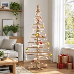 Holiday Home Wooden Christmas Tree 180cm in Brown