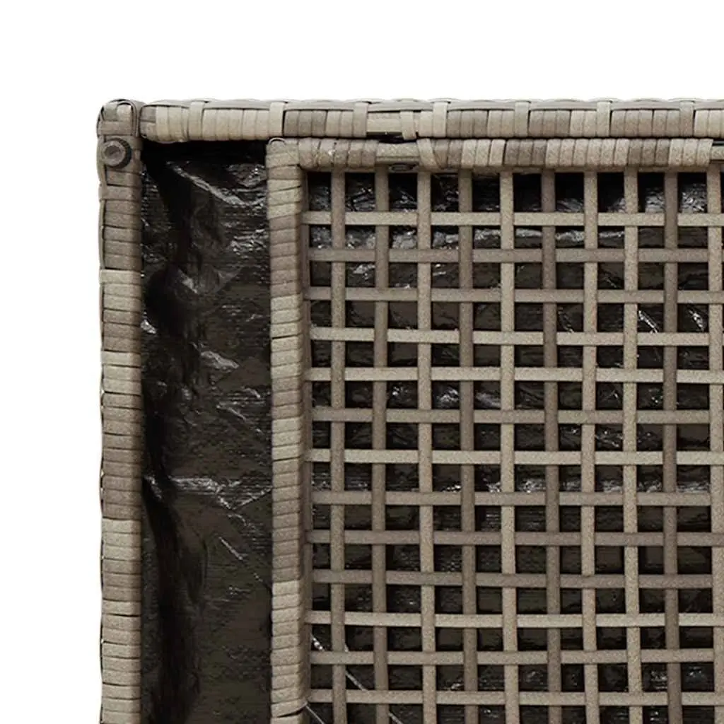 Outdoor Storage Bench 100cm Grey Poly Rattan with Cushion