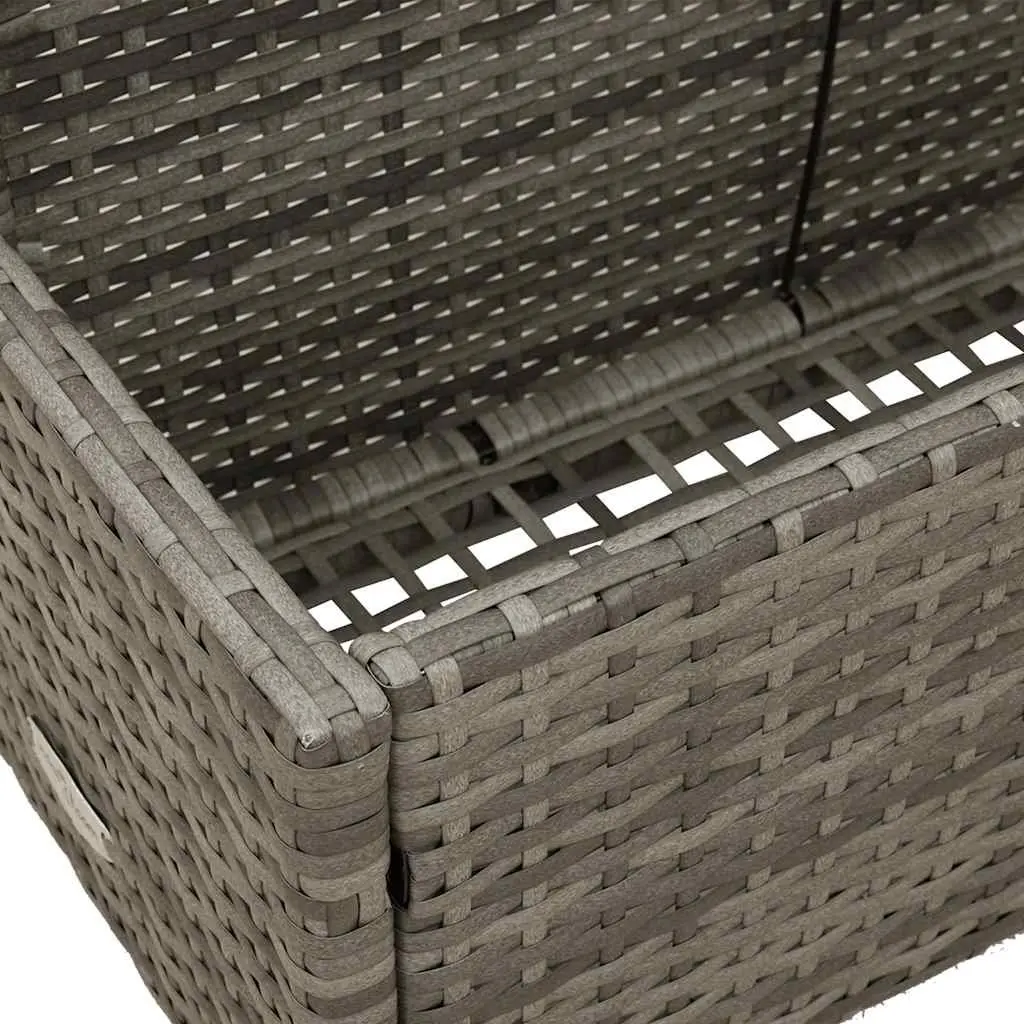 Poolside Float Storage Basket Grey Large Ample Storage Outdoor Rattan Organiser