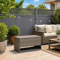 Enhance Your Space with a Grey Poly Rattan Storage Box
