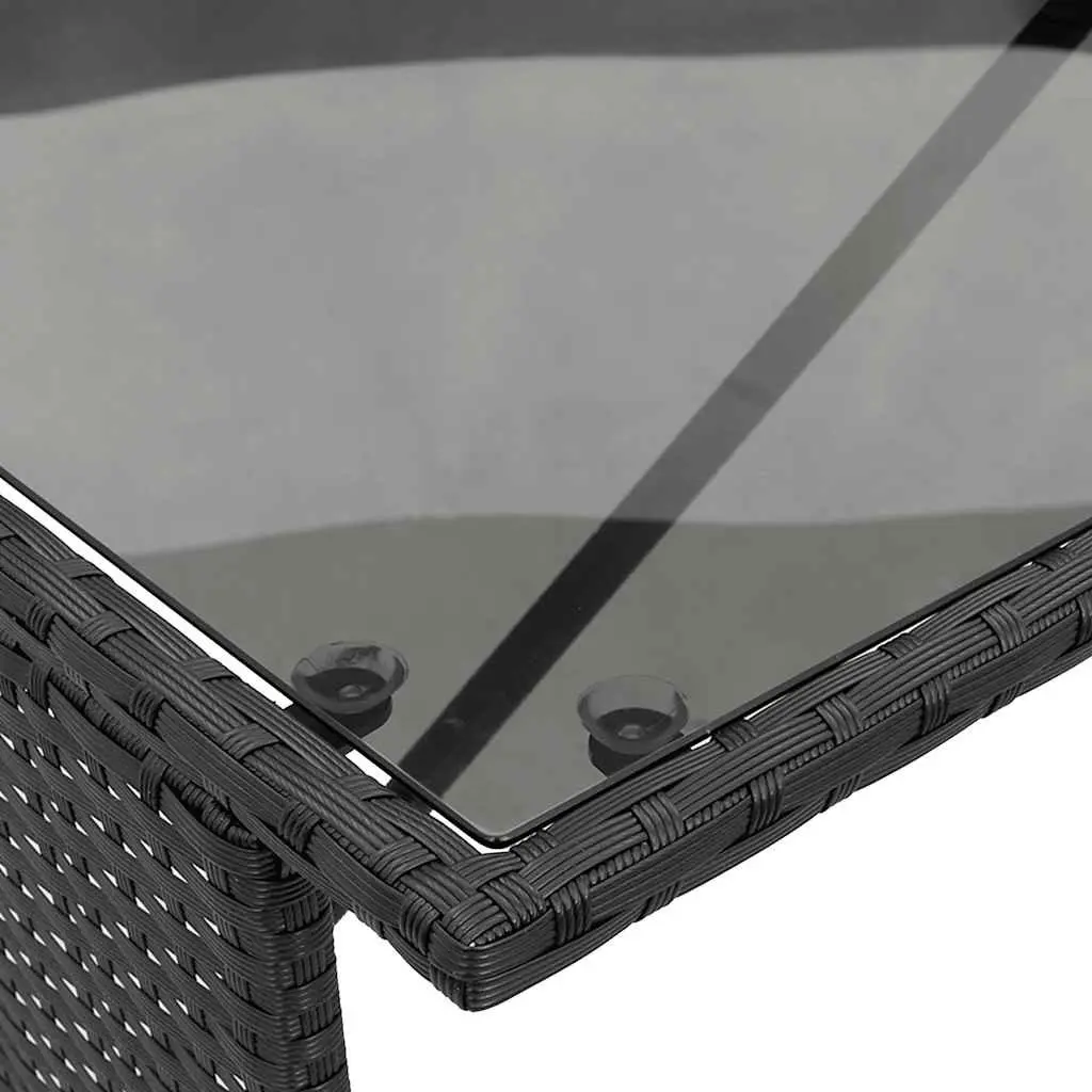 Outdoor Dining Set 3 Piece Garden Furniture Black Poly Rattan with Cushions