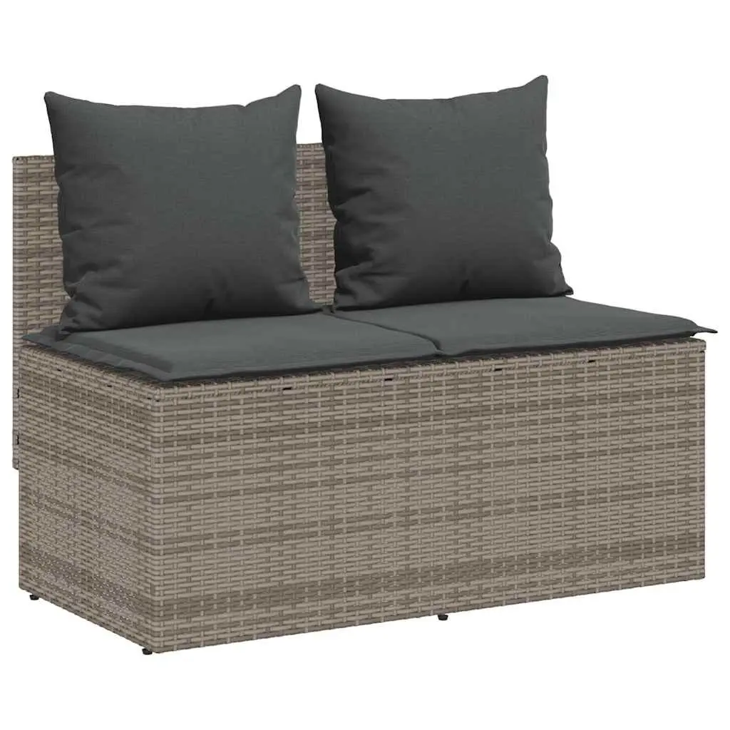 Garden Dining Set 3 Piece Outdoor Furniture Grey PE Rattan Seating Tempered Glass Tabletop