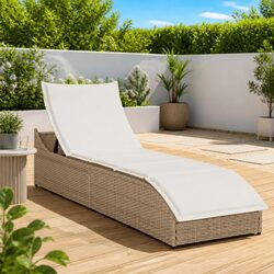 Versatile Outdoor Garden Chair Folding Lounger with Cushion