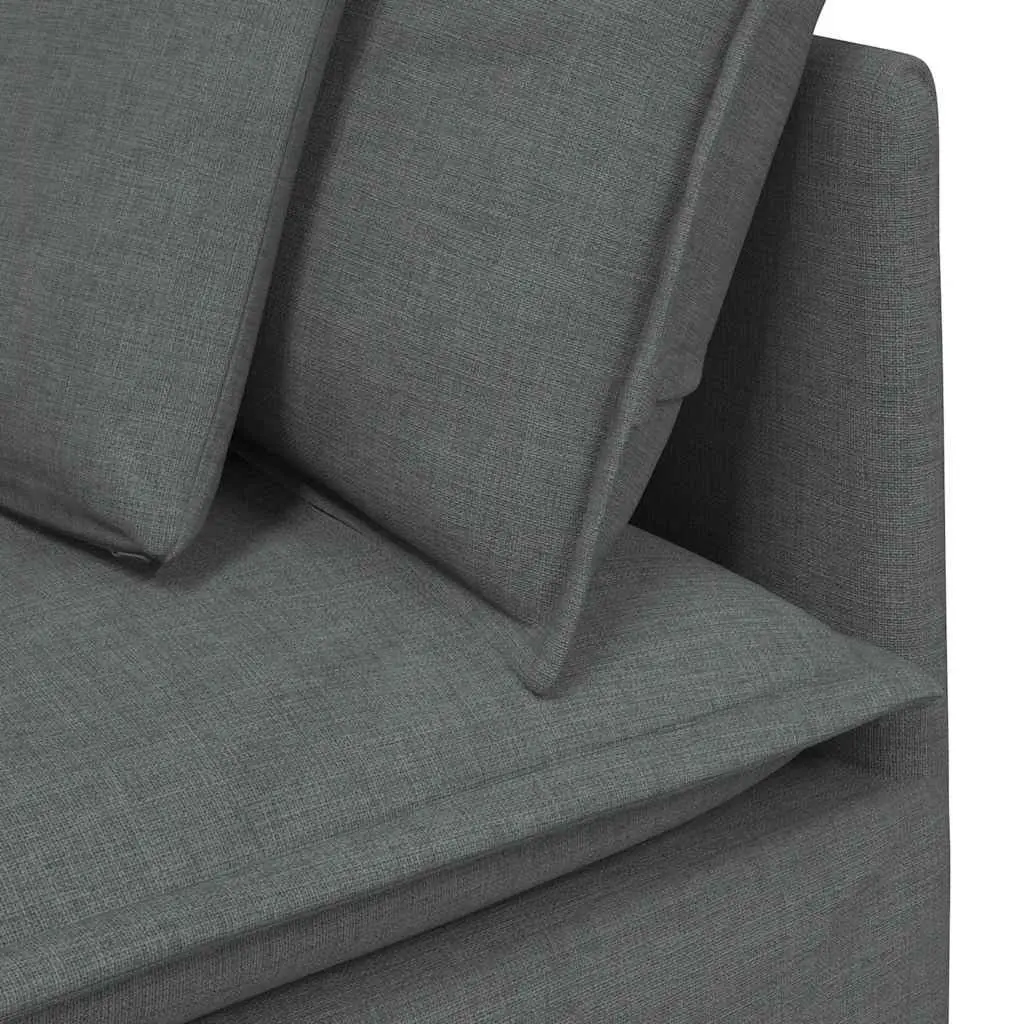 Modular Sofa Corner Unit Grey Cushioned Sectional Module Living Room Furniture