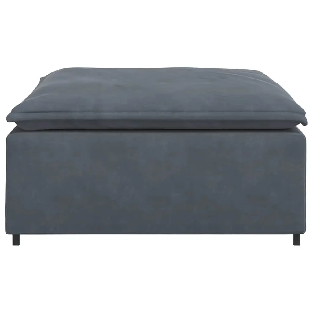 Modular Footstool 100cm Grey Velvet Cushioned Seating Home Furniture