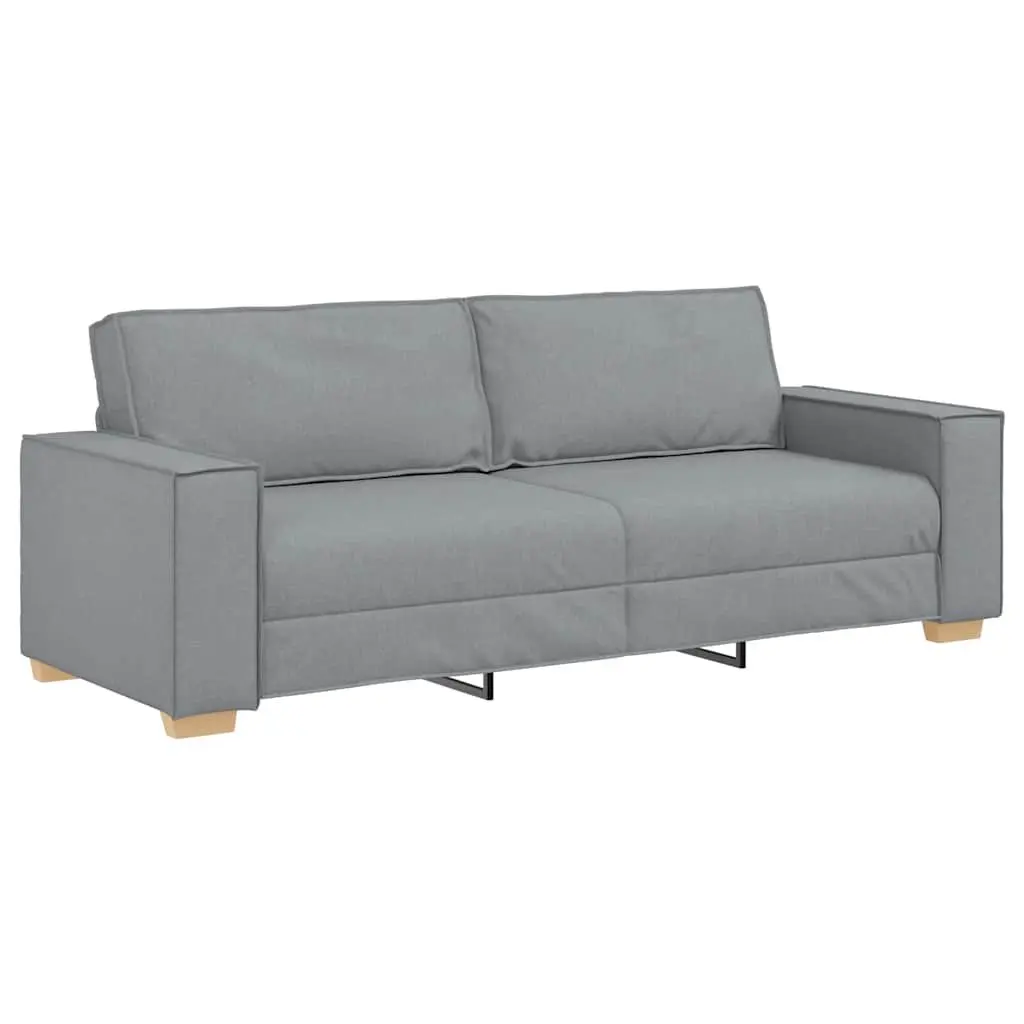 3-Seater Sofa Light Grey Fabric Lounge Couch Living Room Furniture 220x78x84cm