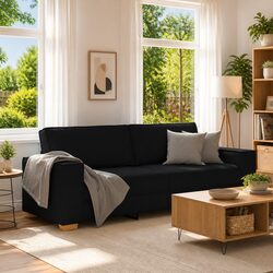 Stylish Black Fabric Sofa for an Enhanced Living Area