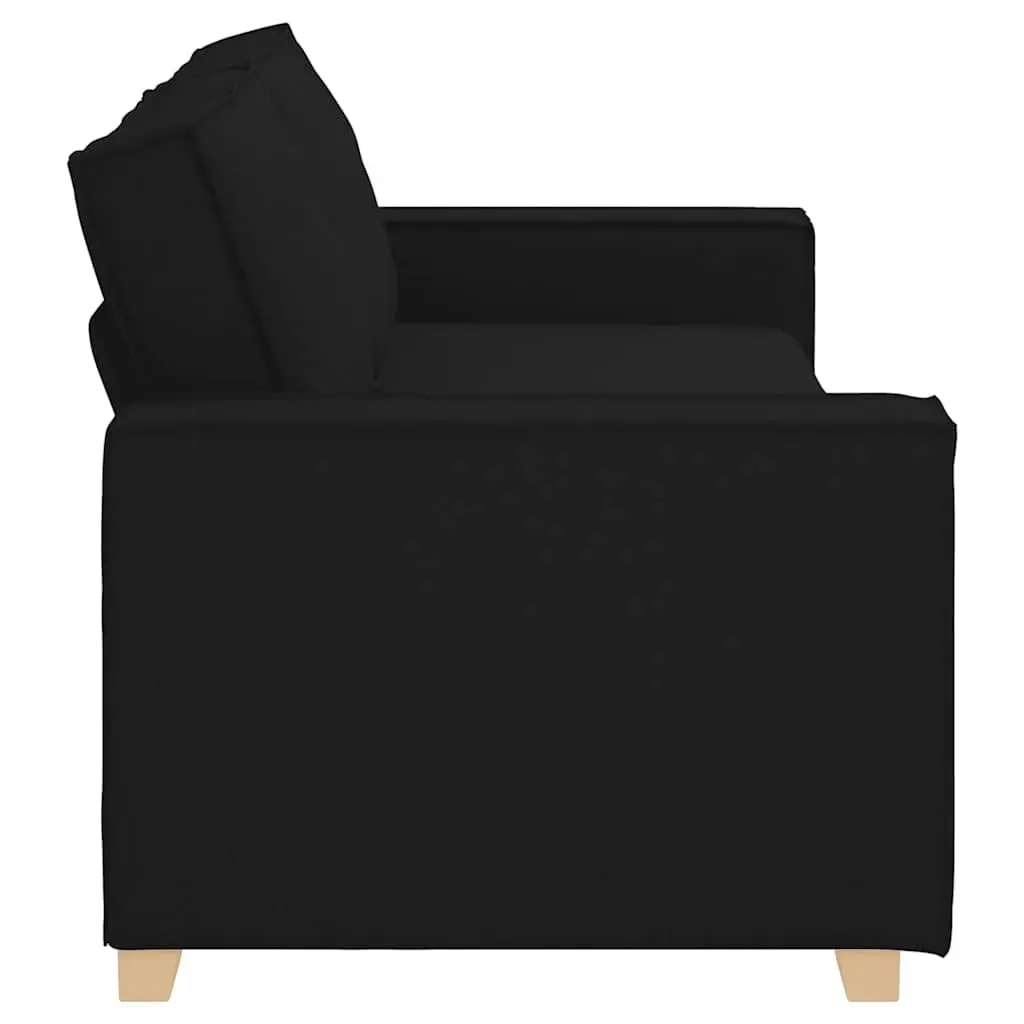 BlackFabric3SeaterSofaComfortableUpholsteredCouchForLivingRoom220x78x84cm