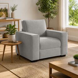 Elevate Your Space with a Light Grey Velvet Armchair