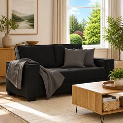 Stylish Black Velvet 2-Seater Sofa for Any Living Space