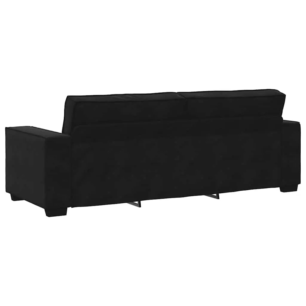 3-Seater Sofa Black Velvet Lounge Couch Living Room Furniture Armrests