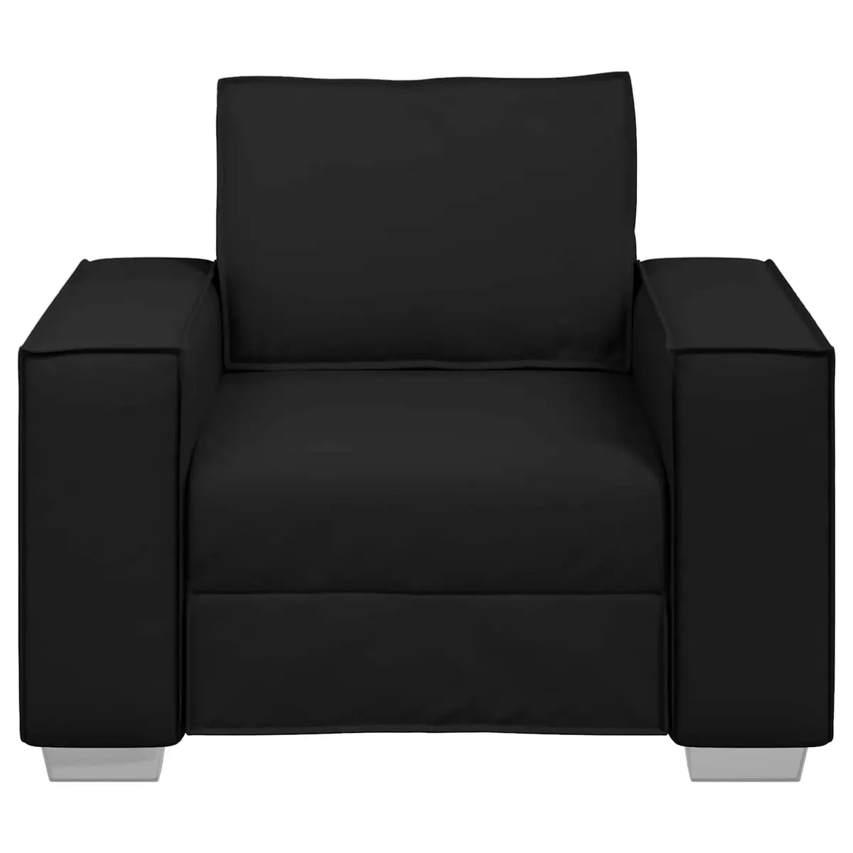 Sofa Chair 100cm Black Modern Faux Leather Seating Lounge Couch Armrest