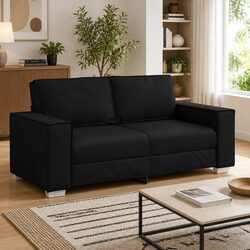 Enhance Your Living Space with This Black Loveseat Sofa
