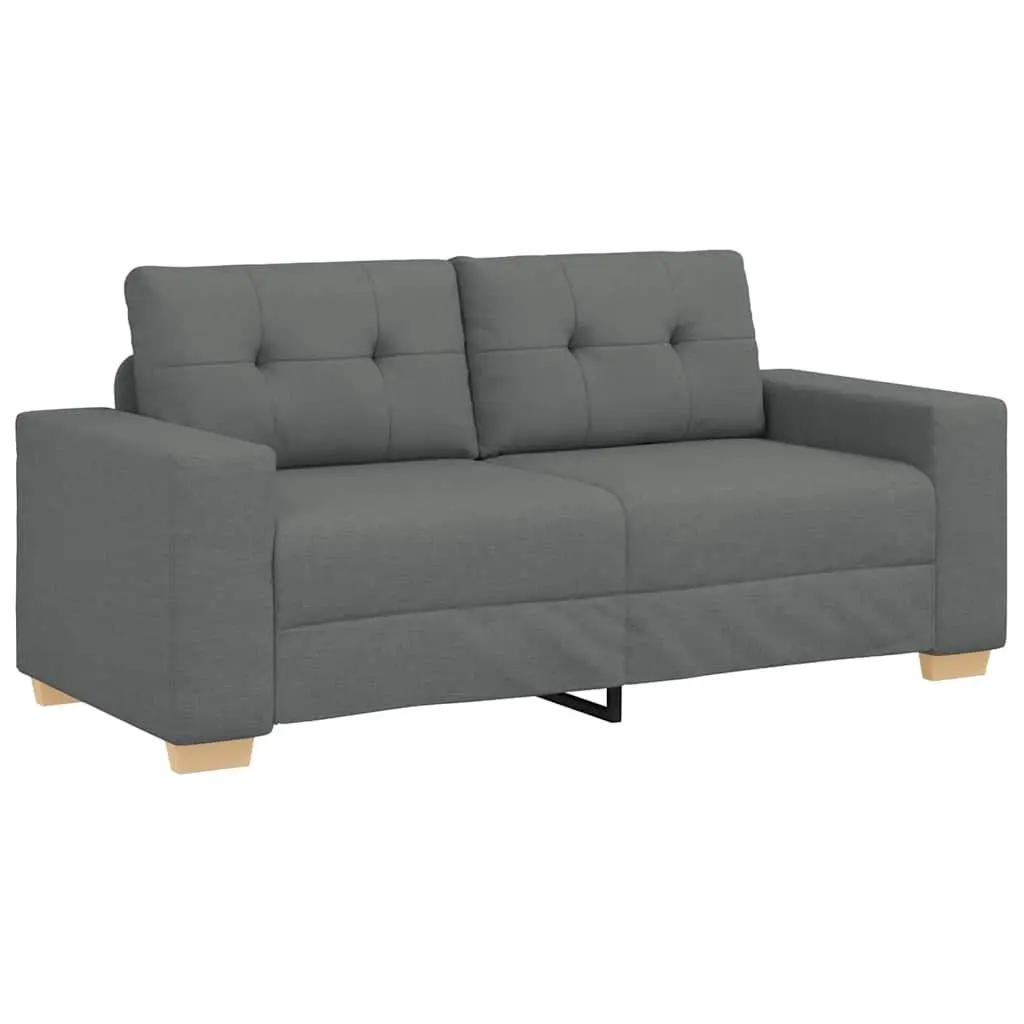 Loveseat Sofa Grey Fabric 180x77x82cm Padded Seats Living Room Furniture