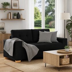 Black Fabric Loveseat Sofa for Enhanced Living Experience