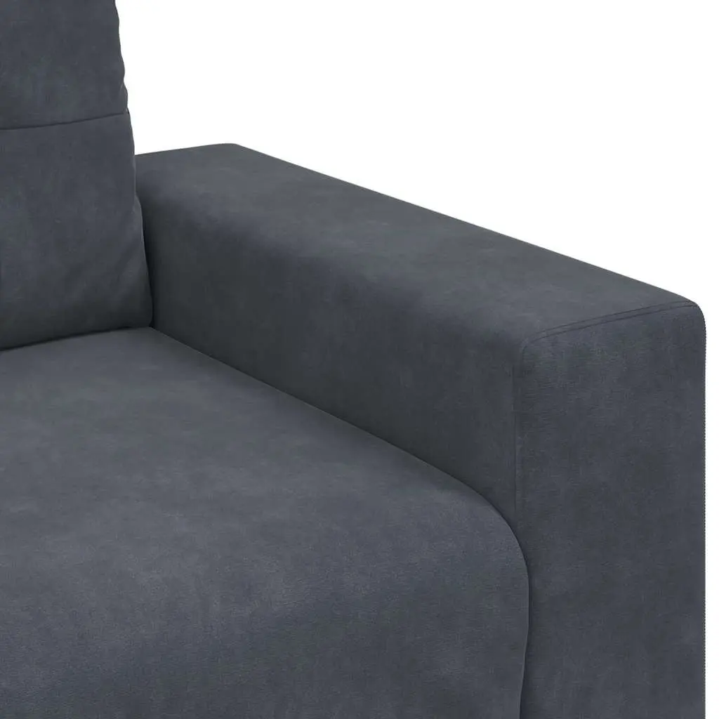 Sofa Chair Grey Velvet Modern Armchair Thickly Padded Foam Seat