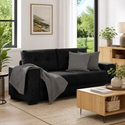 Elegant Loveseat Sofa in Black Velvet - Comfort for Your Home