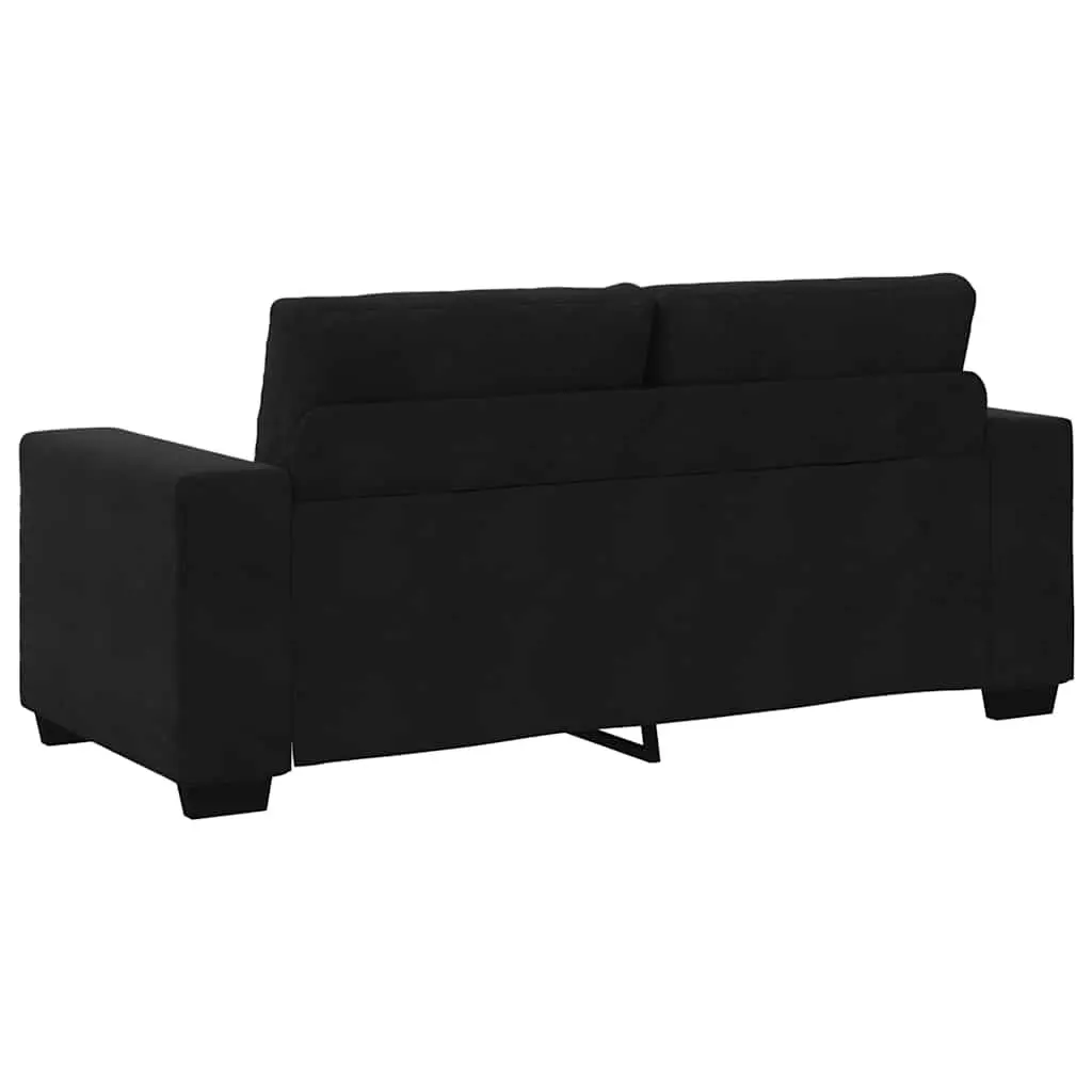 Loveseat Sofa Black Velvet 180x77x82cm Comfortable Padded Seating Armchair
