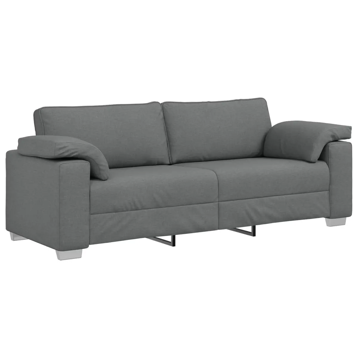 3-Seater Sofa 220cm Grey Fabric Modern Living Room Couch Armrest Lounge Seat