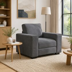 Enhance Your Space with the Dark Grey Velvet Armchair