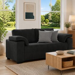 Stylish Black Velvet Loveseat for Your Living Space