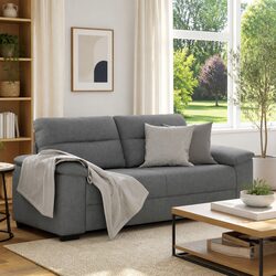 Enhance Your Living Space with a Cozy Dark Grey 2-Seater Sofa